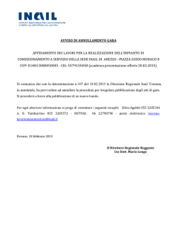 AVVISO DI ANNULLAMENTO GARA AFFIDAMENTO DEI LAVORI