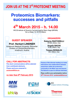 JOIN US AT THE 3`&ldquo;:| PROTEONET MEETING