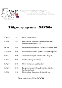 Jahresprogramm 2015