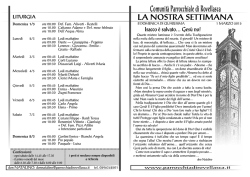 Comunit&agrave; Parrocchiale di Rovellasca la nostRa settimana