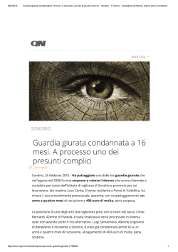 26 02 15 SONDRIO Guardia giurata condannata