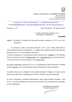 Circolare n. 179 - Istituto Comprensivo "Giorgio Gaber"