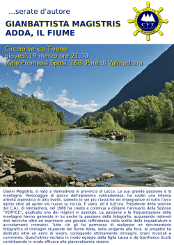 ADDA, IL FIUME ** con GIANNI MAGISTRIS Giovedì 19 marzo 21.30