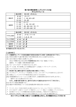 中野区シングルステニス大会 ドローを掲載します