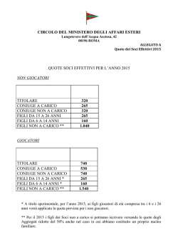 circolo del ministero degli affari esteri quote soci effettivi per l`anno