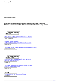Rassegna Stampa - Comune di Vimercate