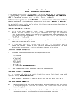 Termini e condizioni dell`iniziativa &ldquo;ASPIRA IL TUO