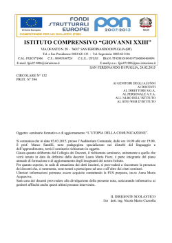 132 Seminario formativo e di aggiornamento L`UTOPIA DELLA