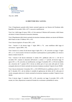 Decreto indizione Puntata al Casinò (pdf - 800 kb)