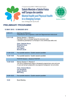 PRELIMINARY PROGRAMME