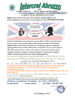 CORSO DI BUSINESS ENGLISH 26 Febbraio 2015