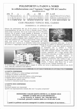 Locandina gita Trieste - Polisportiva Padova Nord
