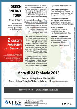 Green energy tour: Il futuro &egrave; Green!