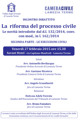 La riforma del processo civile - Consiglio Ordine Avvocati di