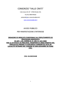 Indagine di mercato smaltimento percolato