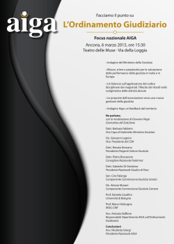 Facciamo il punto su Focus nazionale AIGA Ancona, 6 marzo 2015