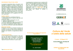 Cultura del Verde e tutela della salute