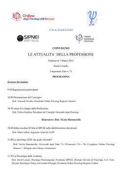 LE ATTUALITA` DELLA PROFESSIONE