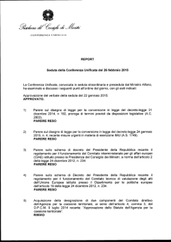 Seduta della Conferenza Unificata del 26 febbraio 2015