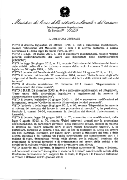 DD 24 febbraio 2015 Bando 1 - Ministero per i Beni e le Attivit&agrave;