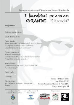 I bambini pensano GRANDE... E la Scuola?