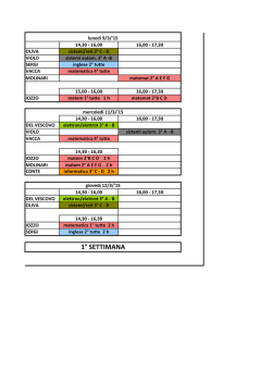 Calendario sede di Guidonia M