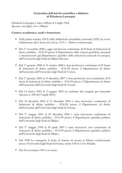 Visualizza il CV del docente - Universit&agrave; degli Studi di Milano