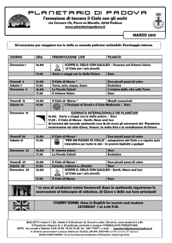 Marzo 2015 - Planetario di Padova