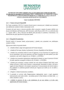 Medicine 2015-2016 (Bando di concorso)
