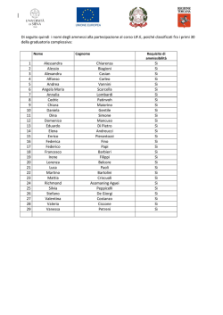 I nomi degli ammessi alla partecipazione al corso LIF.E