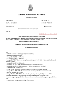 Testo Avviso - Regione Autonoma Friuli Venezia Giulia
