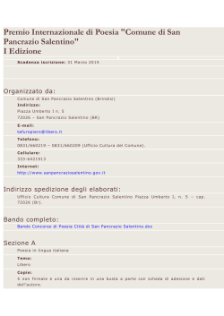 regolamento concorso di poesia - Comune di San Pancrazio Salentino