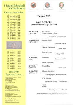 I Sabati Musicali - Biblioteca Civica Bertoliana