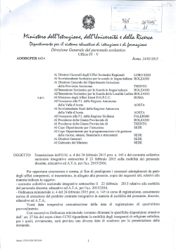 O.M. n&deg; 4 2015 - MOBILITA` DOCENTE - ATA