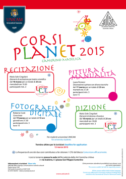 Corsi Planet 2015 attivati presso le sedi di Camerino e Ascoli