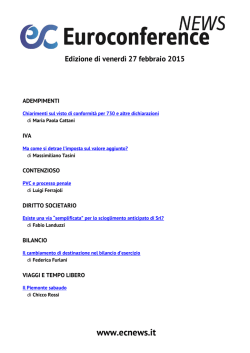 Edizione di venerd&igrave; 27 febbraio 2015