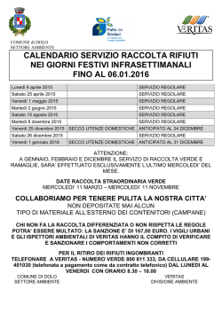 Calendario 2015 - Comune di Dolo