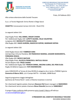 Prato, 26 Febbraio 2015 Alla cortese attenzione delle Societ&agrave;