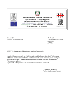 Circ. n. 127 Ai Docenti Siniscola, 28 febbraio 2015 Agli studenti