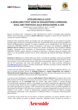 ATELIER DELLA LUCE A BERGAMO VENT`ANNI
