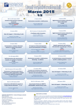 Eventi formativi residenziali MARZO 2015