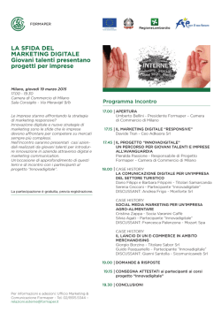 LA SFIDA DEL MARKETING DIGITALE Giovani talenti