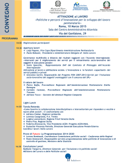 Convegno: "Politiche e percorsi d`innovazione per lo