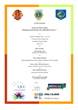 malattie rare, problematiche ed opportunita - My LIUC