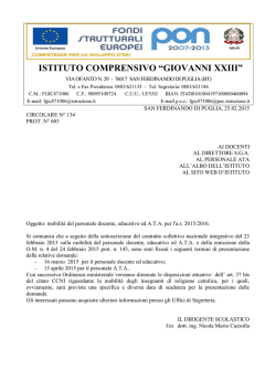 134 Mobilit&agrave; del personale docente, educativo ed A.T.A. a.s. 2015
