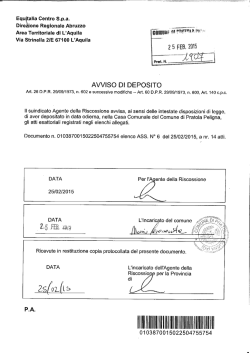 Equitalia Centro S.P.A. Prot. n. 1907