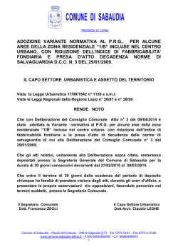 Avviso Variante - Comune di Sabaudia