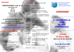 Depliant ValoreDellaVita