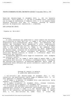 Testo del decreto-legge 31 dicembre 2014, n. 192 coordinato