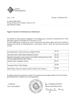 Circ. n. 318 Incontro di restituzione per studenti